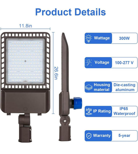 300W LED FLOOD/PARKING LOT LIGHT SPLIT FITTER
