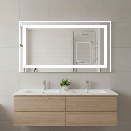 LED Bathroom Mirror 30x65 Inch Full Length Front & Backlit Vanity Mirror, Wall Mounted Anti-Fog Dimmable LED Makeup Mirror, IP54 3K-6K Warm/Natural/Daylight, Tempered Glass (Horizontal/Vertical) UL